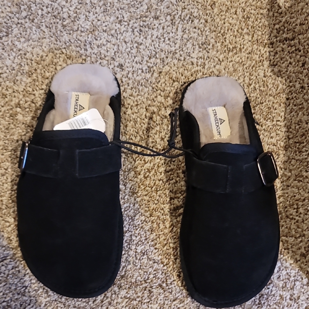 Spenco Black Suede Mules for Women